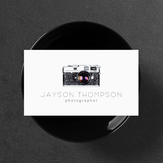 Photographer Vintage Camera Illustration Logo Business Card (Creator Uploaded)