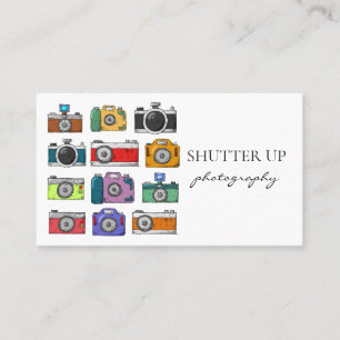 Photographer Watercolor Cameras  Business Card