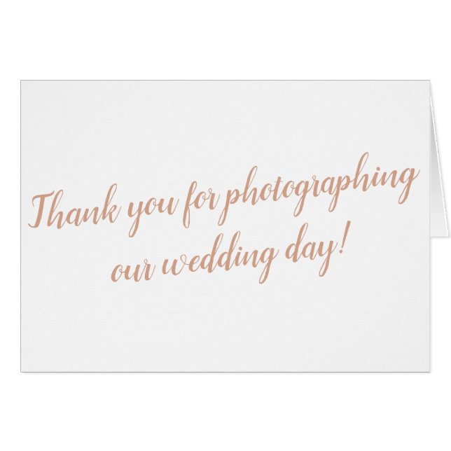 Photographer Wedding Thank You Card (Front Horizontal)