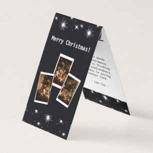 Photographer White & Black Christmas Stars Card