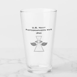 Photographer's Mate (PH) w/wings Glass Tumbler