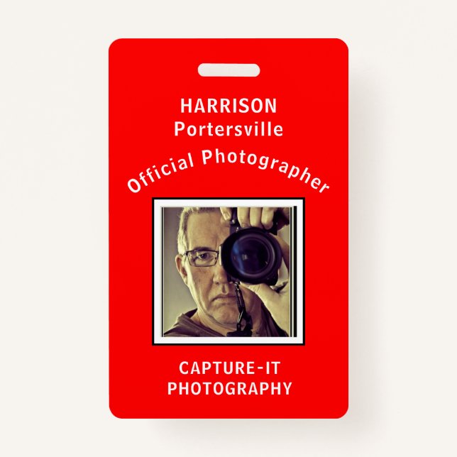 Photographers Photo Company Logo Template ID ID Badge (Front)