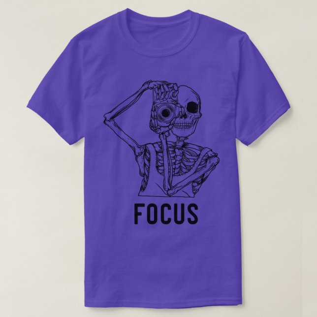 Photographers Skeleton Focus T-Shirt (Design Front)