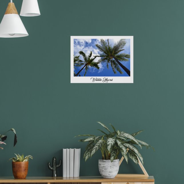 Photographic Art - Palms on Waikiki Beach Poster (Living Room 1)
