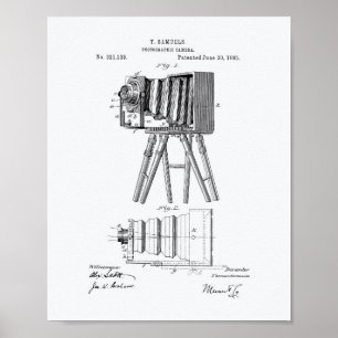 Photographic Camera 1885 Patent Art - White Paper Poster