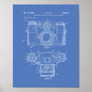 Photographic Camera 1959 Patent Art - Blueprint Poster