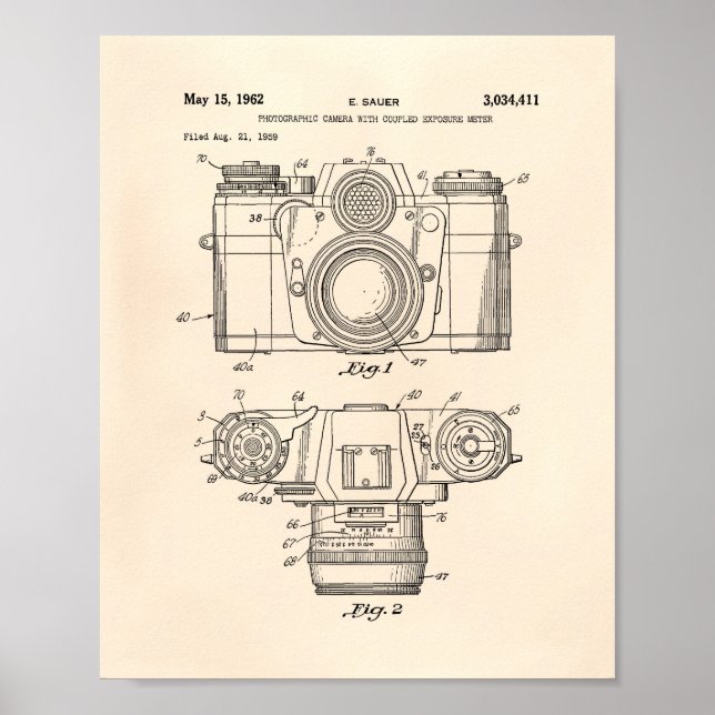 Photographic Camera 1959 Patent Art - Old Peper Poster (Front)