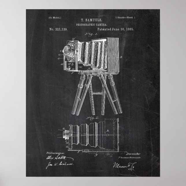 Photographic Camera Patent Poster (Front)