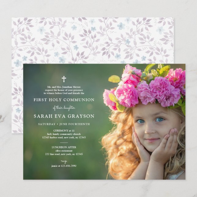 Photographic First Holy Communion Invitation (Front/Back)