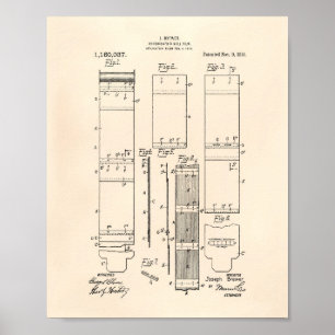 Photographic Roll Film 1915 Patent Art Old Peper Poster