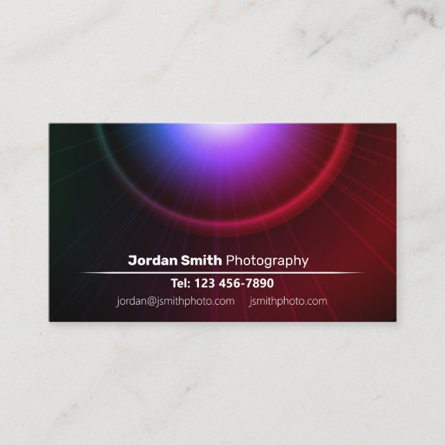 Photography 3.5" x 2.0" Business Card (Front)