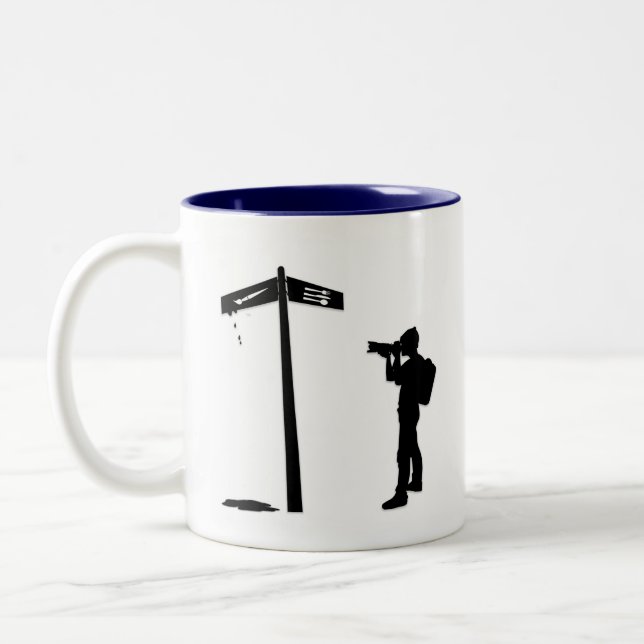 Photography Art and Silverware Two-Tone Coffee Mug (Left)