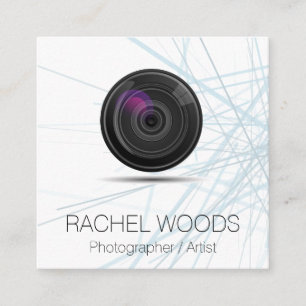 Photography   Artist   Designer   Camera Lens Square Business Card