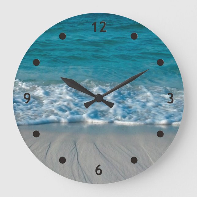 Photography - AT THE BEACH + your ideas Large Clock (Front)