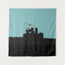 Photography backdrop Seagull and Great Blue Heron