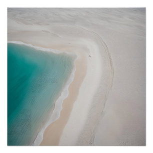 Photography Beach Sand Beige Neutral Blue Poster