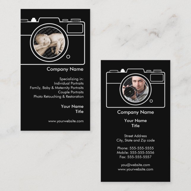Photography Business Card - Black & White (Front/Back)
