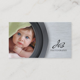 Photography Business Card Metal Chrome Template