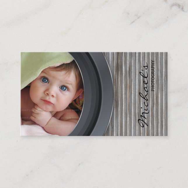 Photography Business Card Metal Fence Garage (Front)