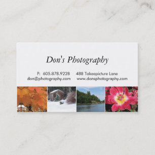 Photography Business Card White 4 Seasons