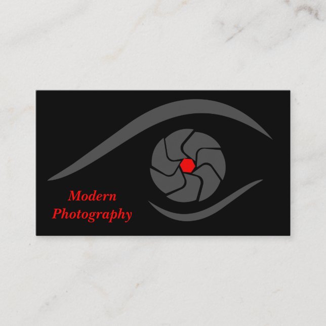 Photography Business Card with Eye Camera Lens (Front)