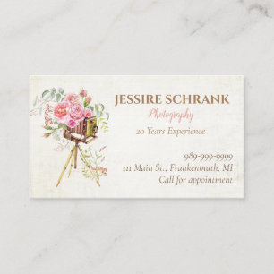 Photography Business Cards with Vintage Camera