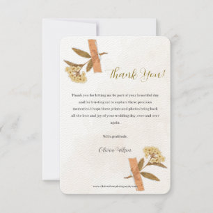 Photography Business Dry Flowers Thank You Card