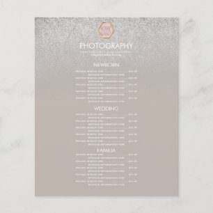 Photography Business Silver Glitter Your Logo Menu