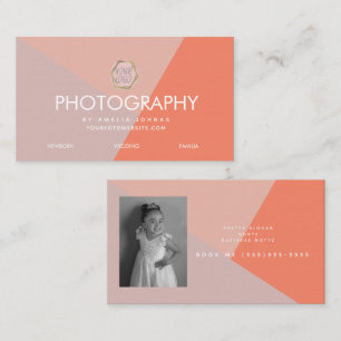 Photography Business Three Tone Blush Colorblock Card