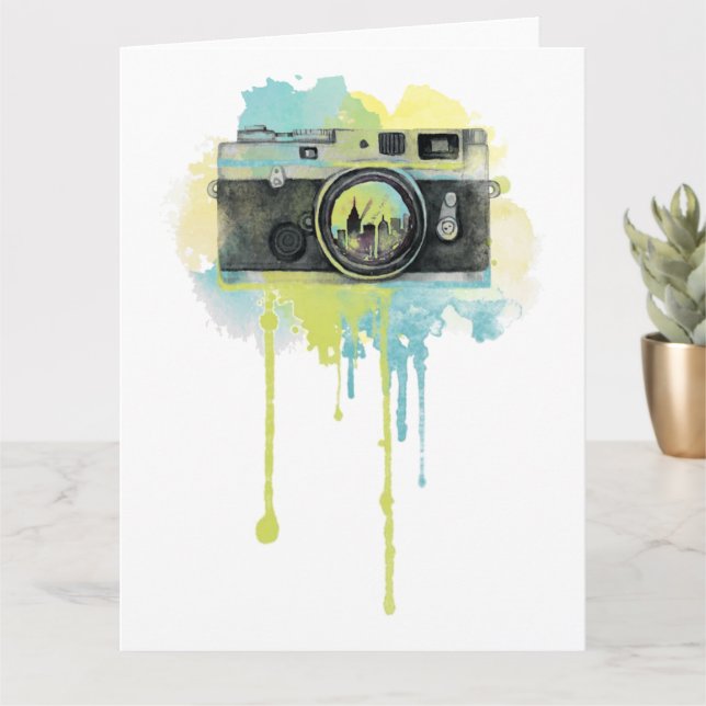 Photography Camara Lover Vintage Photographer Idea Card (Small Plant)