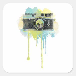 Photography Camara Lover Vintage Photographer Idea Square Sticker