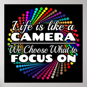 Photography Camera Focus Lens Quote - Life is Poster