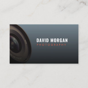 Photography Camera Lens Dusty Blue  Business Card
