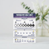 Photography Cheat Sheet Custom Advice Card (Standing Front)