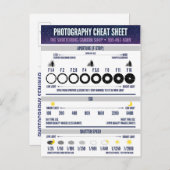 Photography Cheat Sheet Custom Advice Card (Front/Back)