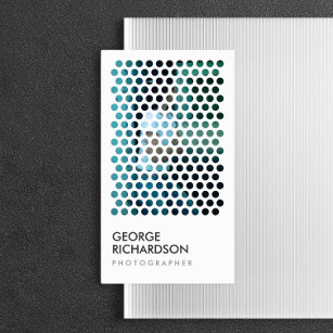 PHOTOGRAPHY CIRCLES PATTERN in WHITE (Vertical) Business Card
