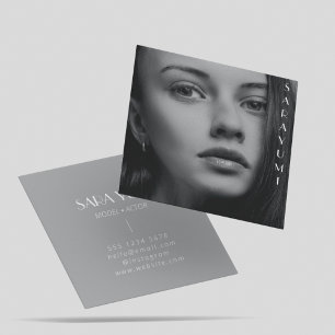 Photography Clean Script Photo Professional  Square Business Card