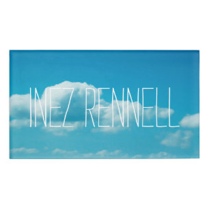 Photography - clouds in the sky + your ideas name tag