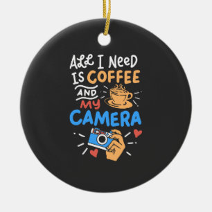 Photography - Coffee And Camera Ceramic Tree Decoration