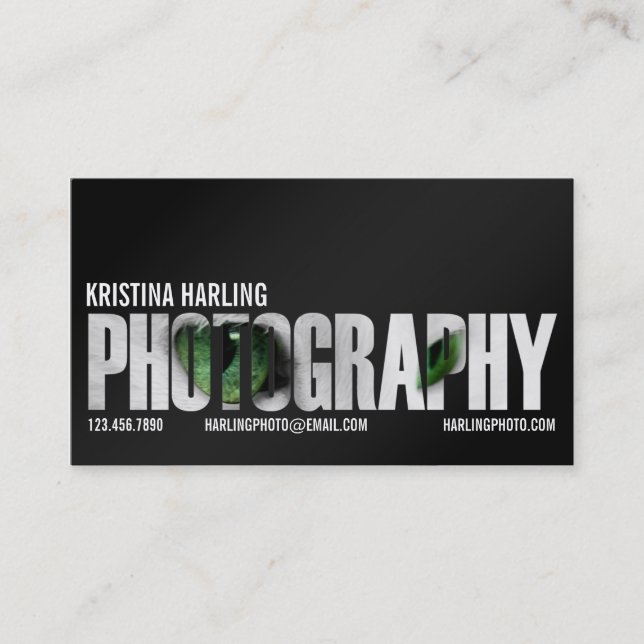 Photography Cutout - Black Business Card (Front)