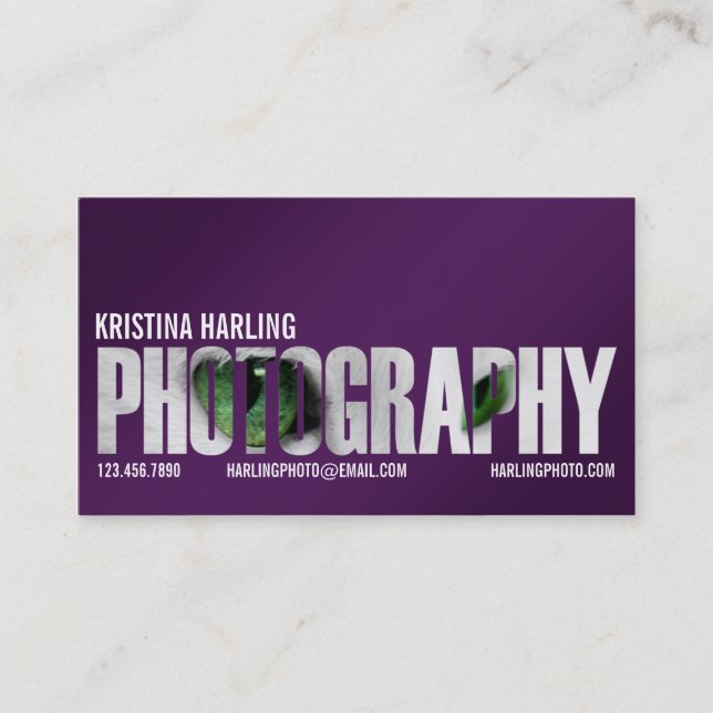 Photography Cutout - Purple Business Card (Front)