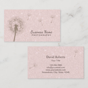 Photography Dandelion Blush Pink Photographer Business Card