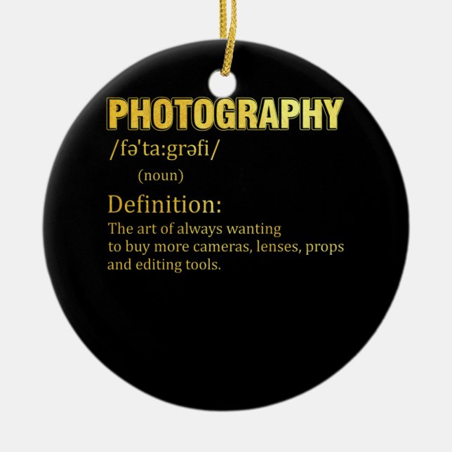Photography Definition Camera Photographer Ceramic Tree Decoration (Front)