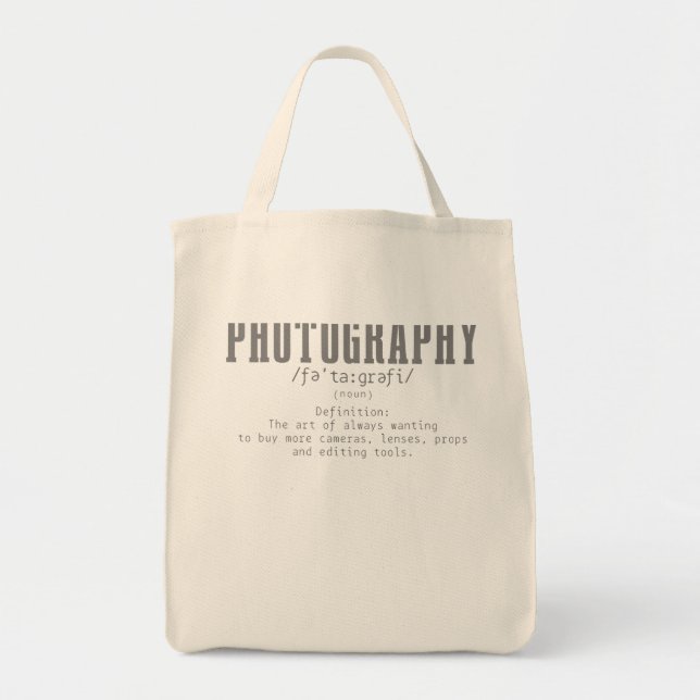 Photography Definition Dictionary Camera Funny Pho Tote Bag (Front)