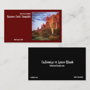 Photography Desert Mountain Sunset Business Card