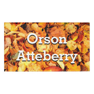 Photography - dry autumn leaves + your ideas name tag