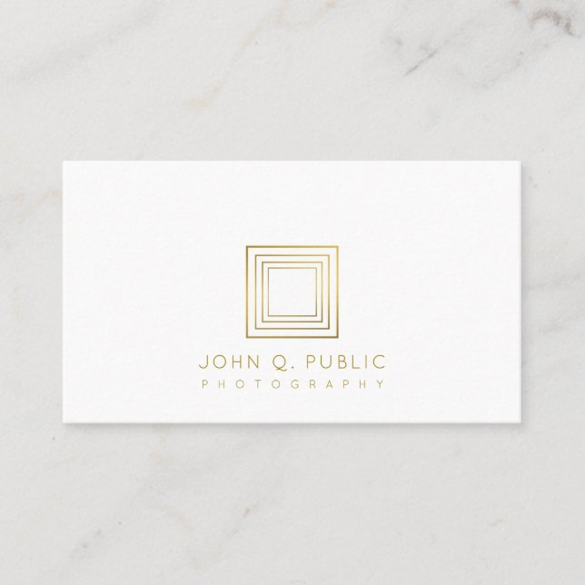 Photography Elegant Gold Look Photographer Business Card (Front)