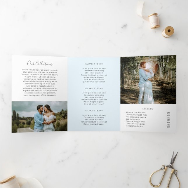 Photography Elegant Pastel Blue Trifold Brochure (Inside)