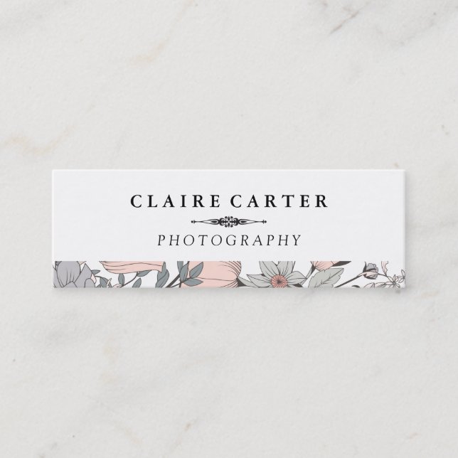 Photography Floral Botanical Flowers Mini Business Card (Front)