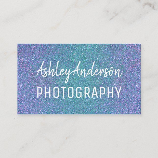 Photography Glitter Sparkle Feminine Business Card (Front)